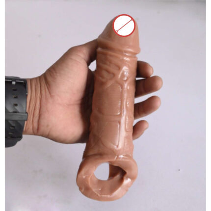 Samarth Wellness Chocolate Color 8 Inch Jumbo Super Duper Realistic Penis Extender Sleeve